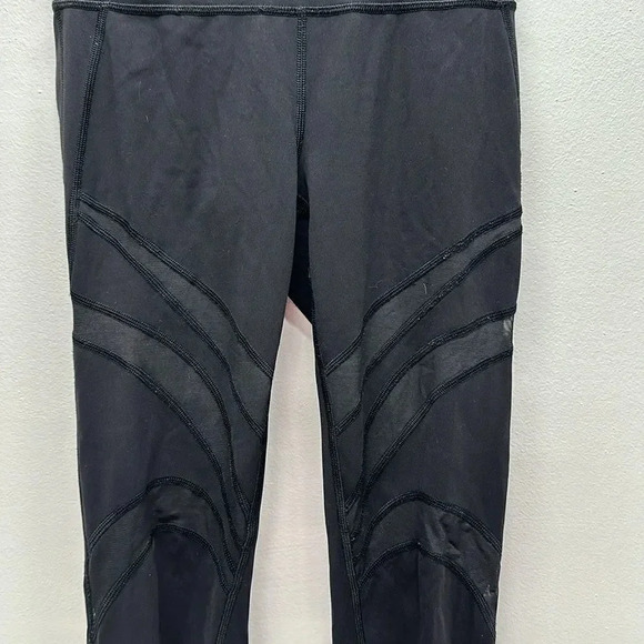 Lululemon Wunder Under Hi-Rise Tight Leggings Cut Out Mesh 28" Black Size 4 - Picture 4 of 11
